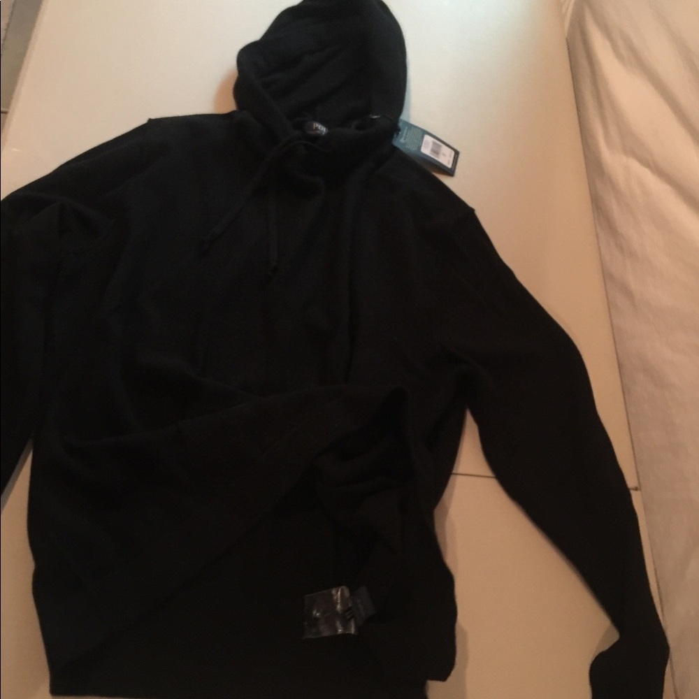 Polo Ralph Lauren 100% cashmere hoodie. NWT. Black